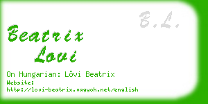 beatrix lovi business card